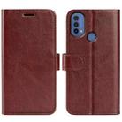 For Motorola Moto E30 / E40 R64 Texture Single Horizontal Flip Phone Case(Brown) - 1