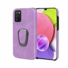 Ring Holder PU Phone Case for Samsung Galaxy A03s 166mm(Purple) - 1