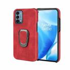 For OnePlus Nord N200 5G Ring Holder PU Phone Case(Red) - 1