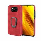 Ring Holder PU Phone Case For Xiaomi Poco X3 / X3 NFC / Poco X3 Pro(Red) - 1