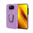 Ring Holder PU Phone Case For Xiaomi Poco X3 / X3 NFC / Poco X3 Pro(Purple) - 1