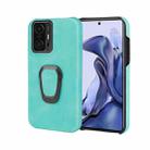 Ring Holder PU Phone Case For Xiaomi Mi 11T / 11T Pro(Mint Green) - 1