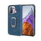 Ring Holder PU Phone Case For Xiaomi Mi 11 Pro 4G / 5G(Blue) - 1