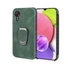 Ring Holder PU Phone Case For Samsung Galaxy Xcover 5 / Xcover 5S(Dark Green) - 1