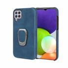 Ring Holder PU Phone Case For Samsung Galaxy A22 4G(Blue) - 1