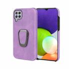 Ring Holder PU Phone Case For Samsung Galaxy A22 4G(Purple) - 1