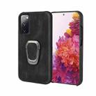 Ring Holder PU Phone Case For Samsung Galaxy S20 FE 5G / 4G / S20 Fan Edition / S20 Lite(Black) - 1