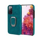 Ring Holder PU Phone Case For Samsung Galaxy S20 FE 5G / 4G / S20 Fan Edition / S20 Lite(Cyan) - 1