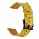For Huawei Watch GT3 42mm / Watch GT2 42mm First Layer Leather Sewing Thread Watch Band (Yellow) - 1