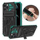 ENKAY Armor Wristband Phone Case for iPhone 13 Pro Max(Dark Green) - 1