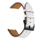 For Amazfit GTR 3 / GTR 3 Pro First Layer Leather Sewing Thread Watch Band(White) - 1