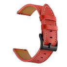 For Amazfit GTR 3 / GTR 3 Pro First Layer Leather Sewing Thread Watch Band(Red) - 1