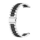 For Huawei watch GT 3 42mm / Watch GT 2 42mm Three Bead Stainless Steel Watch Band (Silver Black) - 1