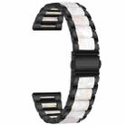 For Huawei Watch GT 3 46mm / GT Runner Three Beads Metal Resin Watch Band(Black White) - 1
