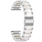 For Huawei Watch GT 3 46mm / GT Runner Three Beads Metal Resin Watch Band(Silver White) - 1