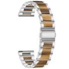 For Huawei Watch GT 3 42mm / Watch GT 2 42mm Three Beads Metal Resin Watch Band(Silver Brown) - 1