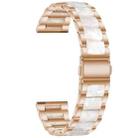 For Huawei Watch GT 3 42mm / Watch GT 2 42mm Three Beads Metal Resin Watch Band(Rose Gold White) - 1