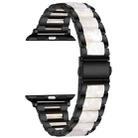 Metal + Resin Watch Band For Apple Watch Series 8&7 41mm / SE 2&6&SE&5&4 40mm / 3&2&1 38mm(Black White) - 1