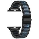 Metal + Resin Watch Band For Apple Watch Series 8&7 41mm / SE 2&6&SE&5&4 40mm / 3&2&1 38mm(Black Blue) - 1