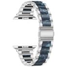 Metal + Resin Watch Band For Apple Watch Series 9&8&7 41mm / SE 3&SE 2&6&SE&5&4 40mm / 3&2&1 38mm(Silver Blue) - 1