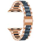 Metal + Resin Watch Band For Apple Watch Series 8&7 41mm / SE 2&6&SE&5&4 40mm / 3&2&1 38mm(Rose Gold Blue) - 1