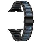 Metal + Resin Watch Band For Apple Watch Ultra 49mm / Series 8&7 45mm / SE 2&6&SE&5&4 44mm / 3&2&1 42mm(Black Blue) - 1