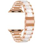 Metal + Resin Watch Band For Apple Watch Ultra 49mm&Watch Ultra 2 49mm / Series 9&8&7 45mm / SE 3&SE 2&6&SE&5&4 44mm / 3&2&1 42mm(Rose Gold White) - 1