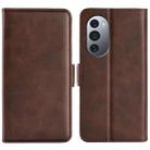 For Motorola Edge X30 Dual-side Magnetic Buckle Leather Phone Case(Brown) - 1