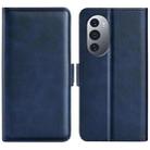 For Motorola Edge X30 Dual-side Magnetic Buckle Leather Phone Case(Dark Blue) - 1