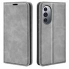 For Motorola Edge X30 Retro-skin Magnetic Suction Leather Phone Case(Grey) - 1