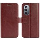 For Motorola Edge X30 R64 Texture Single Horizontal Flip Phone Case(Brown) - 1