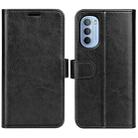 For Motorola Moto G31 4G R64 Texture Single Horizontal Flip Phone Case(Black) - 1