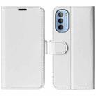 For Motorola Moto G31 4G R64 Texture Single Horizontal Flip Phone Case(White) - 1