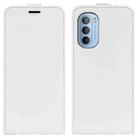 For Motorola Moto G31 4G R64 Texture Single Vertical Flip Leather Phone Case(White) - 1