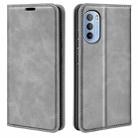 For Motorola Moto G31 4G Retro-skin Magnetic Suction Leather Phone Case(Grey) - 1