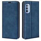 For Motorola Moto G31 4G Retro-skin Magnetic Suction Leather Phone Case(Dark Blue) - 1