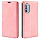 For Motorola Moto G31 4G Retro-skin Magnetic Suction Leather Phone Case(Pink) - 1