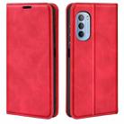 For Motorola Moto G31 4G Retro-skin Magnetic Suction Leather Phone Case(Red) - 1