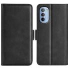 For Motorola Moto G31 4G Dual-side Magnetic Buckle Leather Phone Case(Black) - 1