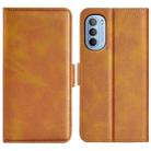 For Motorola Moto G31 4G Dual-side Magnetic Buckle Leather Phone Case(Yellow) - 1