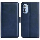 For Motorola Moto G31 4G Dual-side Magnetic Buckle Leather Phone Case(Dark Blue) - 1