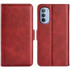 For Motorola Moto G31 4G Dual-side Magnetic Buckle Leather Phone Case(Red) - 1