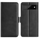 For Google Pixel 6a Dual-side Magnetic Buckle Leather Phone Case(Black) - 1