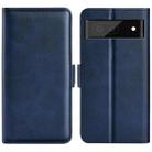 For Google Pixel 6a Dual-side Magnetic Buckle Leather Phone Case(Dark Blue) - 1