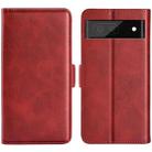 For Google Pixel 6a Dual-side Magnetic Buckle Leather Phone Case(Red) - 1