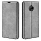 For  Nokia G300 Retro-skin Magnetic Suction Leather Phone Case(Grey) - 1