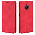 For  Nokia G300 Retro-skin Magnetic Suction Leather Phone Case(Red) - 1