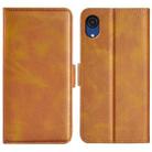For Samsung Galaxy A03 Core Dual-side Magnetic Buckle Leather Case(Yellow) - 1