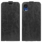 For Samsung Galaxy A03 Core R64 Texture Vertical Flip Leather Case(Black) - 1