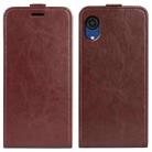 For Samsung Galaxy A03 Core R64 Texture Vertical Flip Leather Case(Brown) - 1